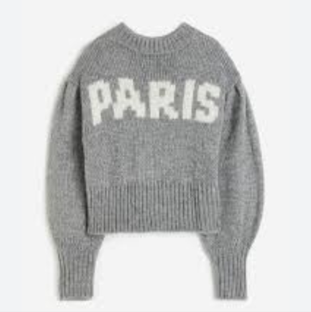 H&M Grey 'PARIS' Crewneck Sweater